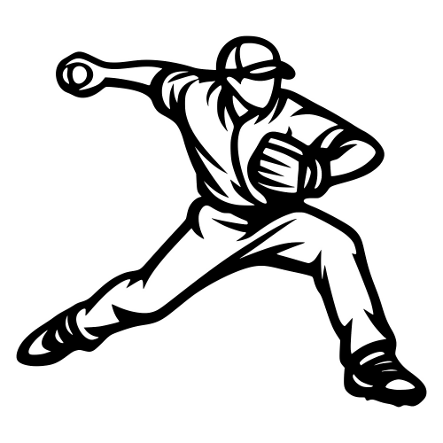 Pitcher Throwing Sketch Outline - Digital File - XCS Friendly Digital My Custom Designs PDF