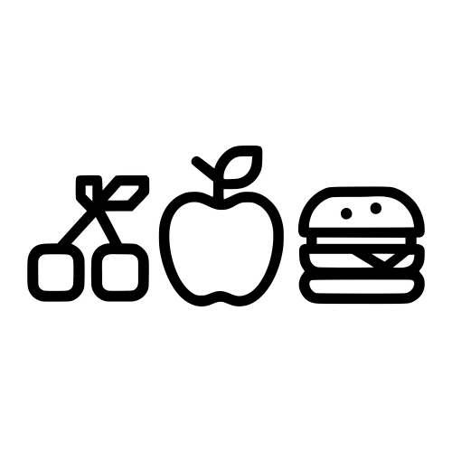 Pixel Food Icon (cherry, apple, burger) - Digital File - XCS Friendly Digital My Custom Designs PDF