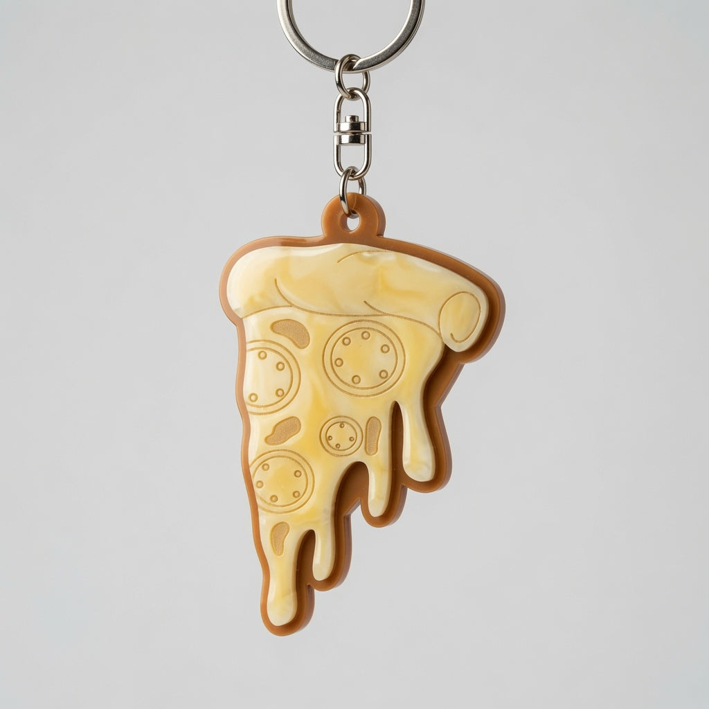 Pizza Slice Keychain - Laser Friendly - Digital File - SVG - Layered Designs
