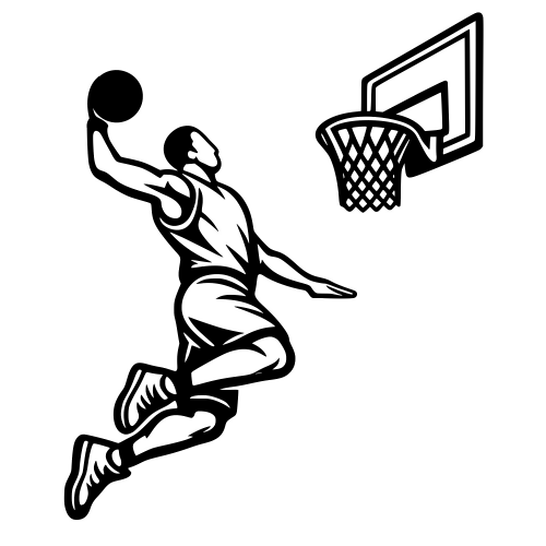 Player Dunking Silhouette - Digital File - XCS Friendly Digital My Custom Designs PDF