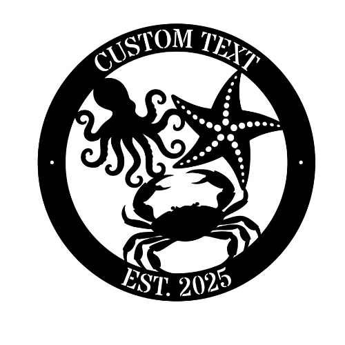 Playful Sea Life - Custom Wall / Home Decor - Digital File Digital My Custom Designs ZIP File