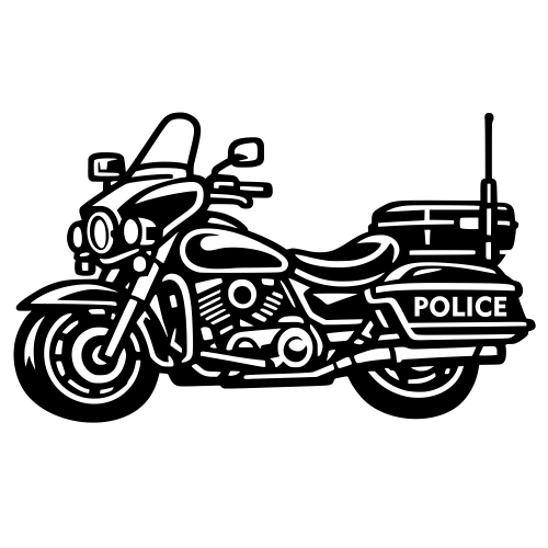 Police Bike Silhouette - Vector Graphics - Digital File Digital My Custom Designs PDF