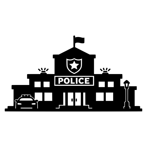 Police Station Silhouette - Vector Graphics - Digital File Digital My Custom Designs PDF