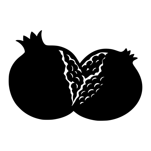 Pomegranate Silhouette with Seeds - Digital File - XCS Friendly Digital My Custom Designs PDF