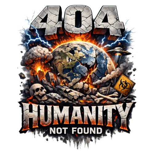 Pop Culture & Fandom - 404 Humanity Not Found - T Shirt Design - Digital File Digital My Custom Designs 300 DPI PNG