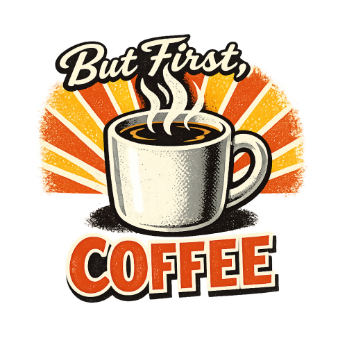 Pop Culture & Fandom - But First, Coffee - T Shirt Designs - Digital File Digital My Custom Designs 300 DPI PNG