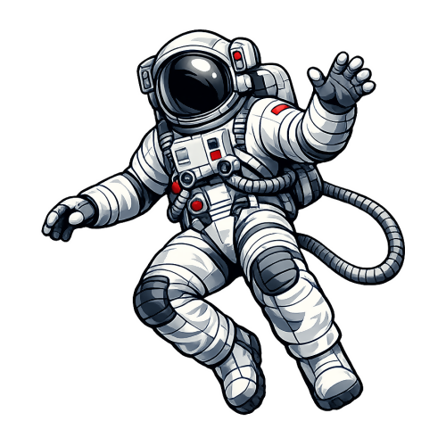 Pop Culture & Fandom - Floating Astronaut - T Shirt Design - Digital File Digital My Custom Designs 300 DPI PNG