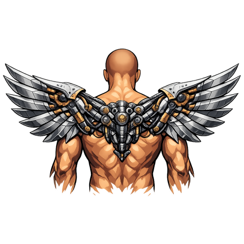 Pop Culture & Fandom - Mechanical Wings - T Shirt Design - Digital File Digital My Custom Designs 300 DPI PNG