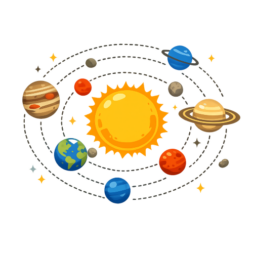 Pop Culture & Fandom - Minimalist Solar System - T Shirt Design - Digital File Digital My Custom Designs 300 DPI PNG