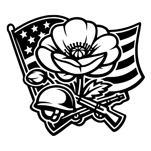 Poppy Flower Patriotic Outline - Digital File - XCS Friendly Digital My Custom Designs PDF