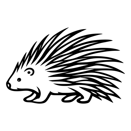 Porcupine Outline - Digital File - XCS Friendly Digital My Custom Designs PDF
