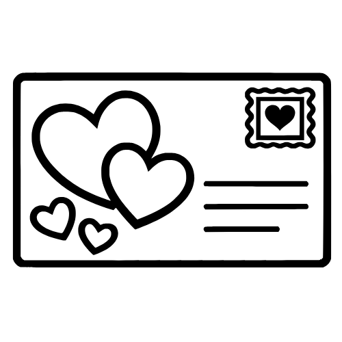 Postcard with Hearts - Digital File - XCS Friendly Digital My Custom Designs PDF
