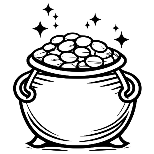 Pot of Gold Sketch - Digital File - XCS Friendly Digital My Custom Designs PDF