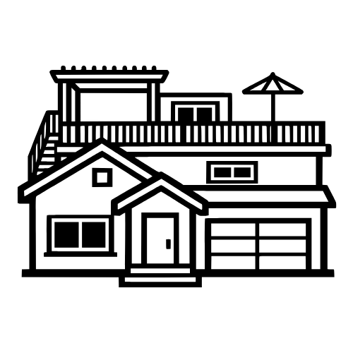 House with Rooftop Deck - Vector Graphics - Digital File Digital My Custom Designs PDF