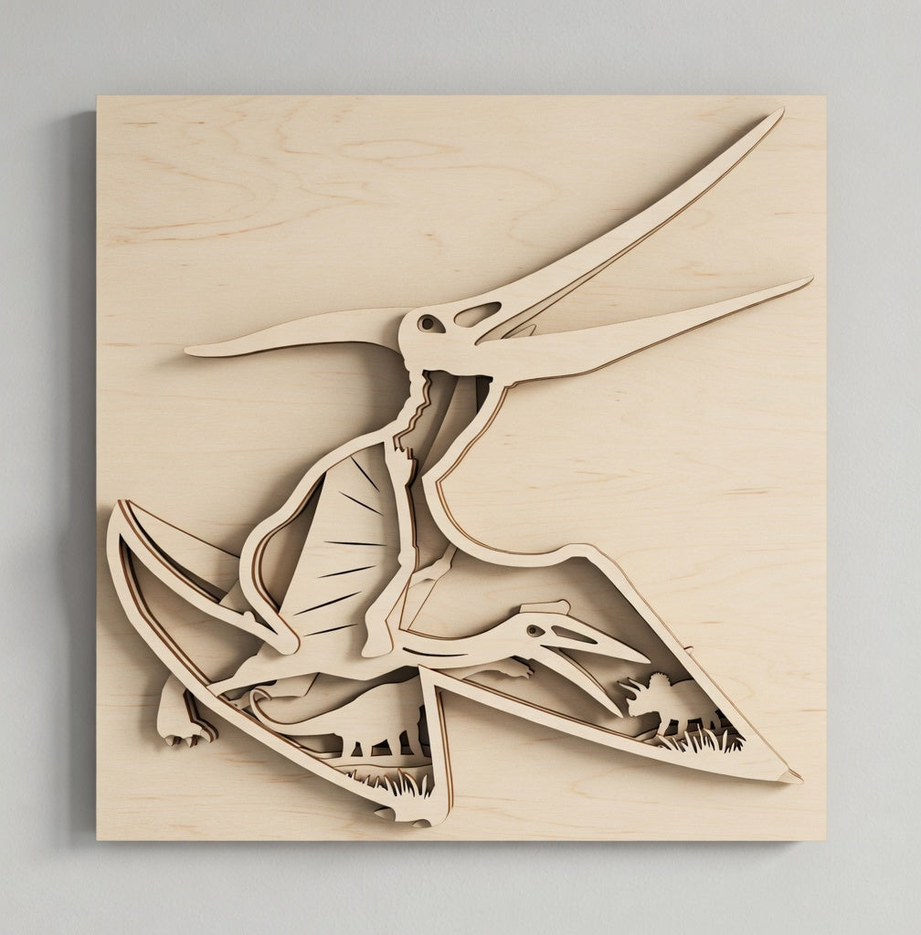 Pterodactyl - Layered Nature Design - Dinosaurs - Digital File Digital My Custom Designs
