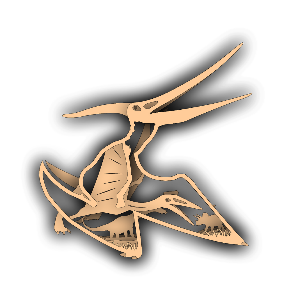 Pterodactyl - Layered Nature Design - Dinosaurs - Digital File Digital My Custom Designs SVG