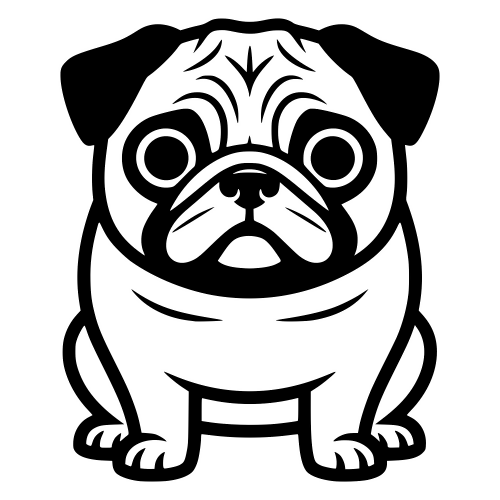 Pug Cartoon - Digital File - XCS Friendly Digital My Custom Designs PDF