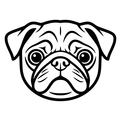 Pug Cartoon Face - Digital File - XCS Friendly Digital My Custom Designs PDF