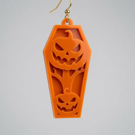 Pumpkin Coffin Layered Design - Keychain / Earring - Digital File - SVG - Digital