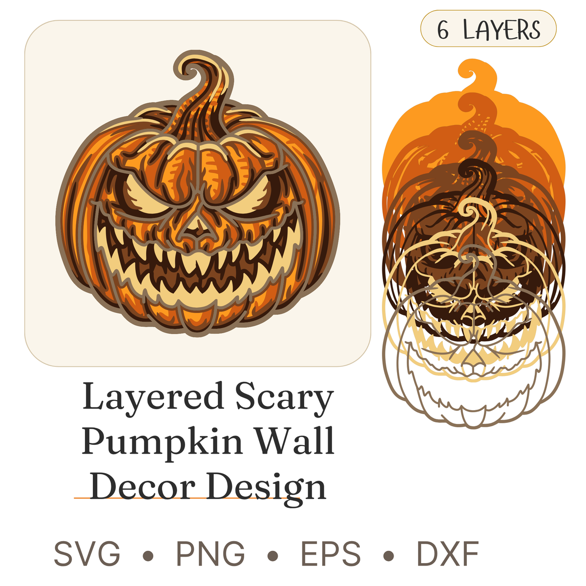 Pumpkin - Halloween - Layered Line Designs - Digital File - ZIP File - Digital
