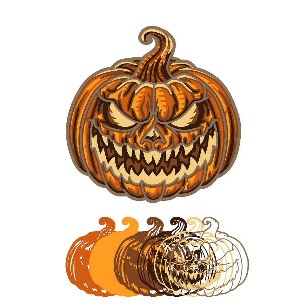 Pumpkin - Layered Line Designs - Digital File Digital My Custom Designs ZIP File