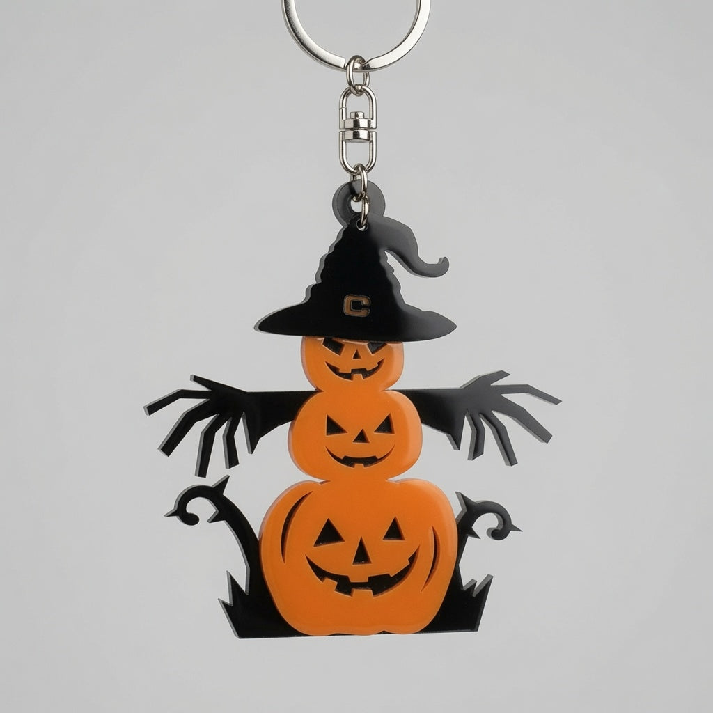 Pumpkin Scarecrow Design - Keychain / Earrings - Digital File - SVG - Digital