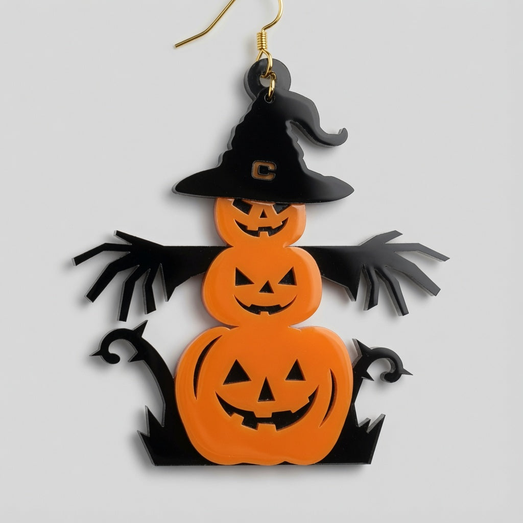 Pumpkin Scarecrow Design - Keychain / Earrings - Digital File - SVG - Digital