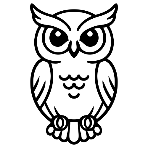 Cartoon Owl Outline - Digital File - XCS Friendly Digital My Custom Designs PDF