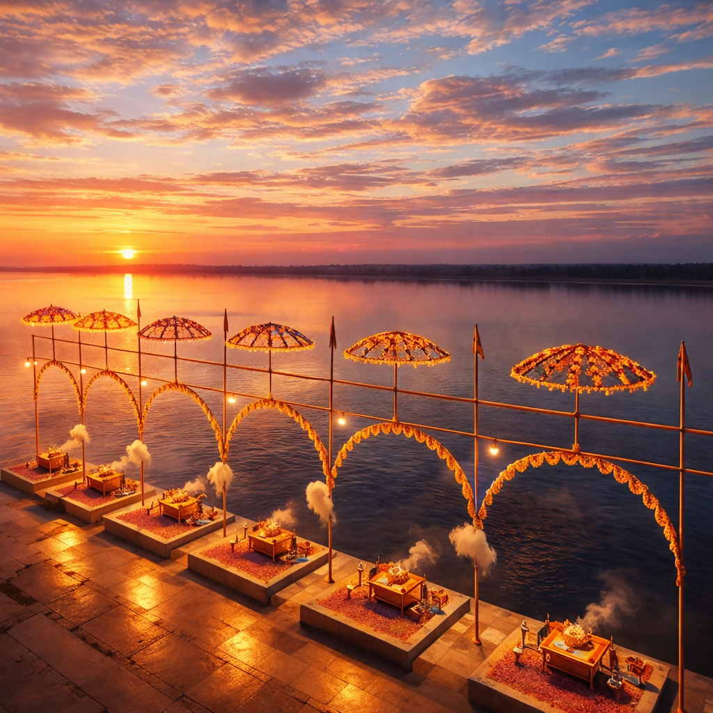 Ganga Aarti Ceremony - Varanasi India - Asia - Rendered - Digital File Digital My Custom Designs PDF