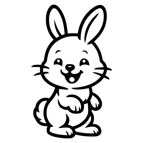 Cartoon Bunny Smiling - Digital File - XCS Friendly Digital My Custom Designs PDF