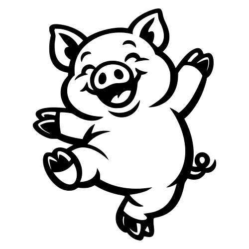 Dancing Pig - Vector Graphics - Digital File Digital My Custom Designs PDF