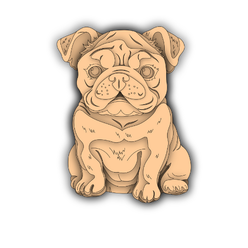Bulldog 7 Layers Front Facing Design- Digital File Layered Designs My Custom Designs SVG