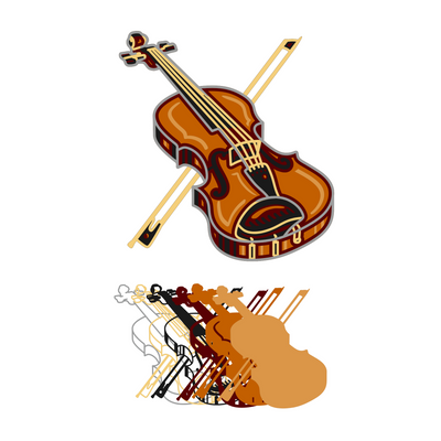 Violon - Layered Line Designs - Vehicle - Digital File
