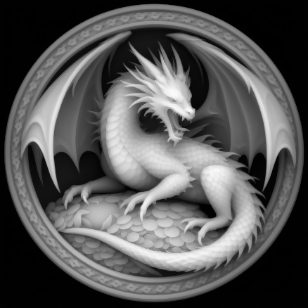 Coin Style Dragon Treasure Depth Map - Digital File Digital My Custom Designs ZIP File
