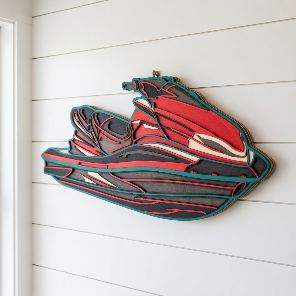 Jet Ski - Layered Line Design - Digital File Digital My Custom Designs
