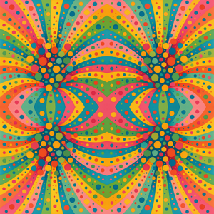 Vintage and Retro - Funky Polka Dot Explosion In Candy Rainbow - Pattern - Digital File