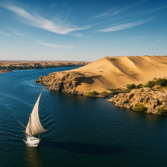 Nile Felucca Rides - Aswan Egypt - Africa - Rendered - Digital File Digital My Custom Designs PDF