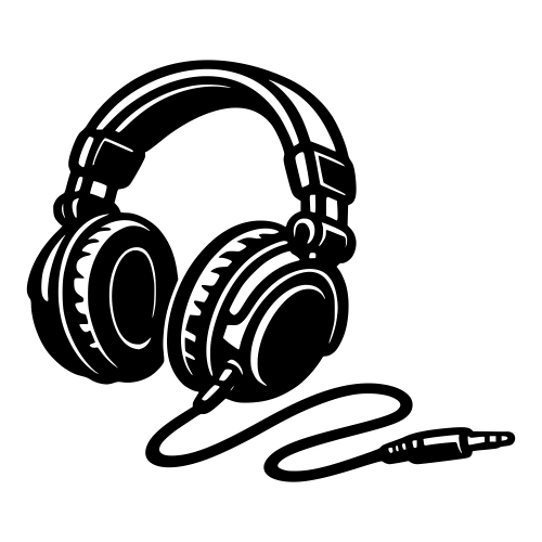 Wired Headset Illustration - Vector Graphics - Digital File Digital My Custom Designs PDF