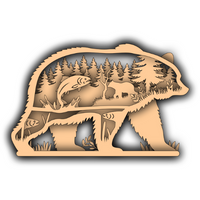 Bear - Wilderness - Layered Nature Design - Digital File Digital My Custom Designs SVG