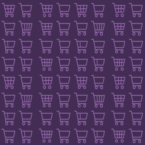Technology and Digital - Virtual Shopping Cart Icons in Ultraviolet - Pattern - Digital File