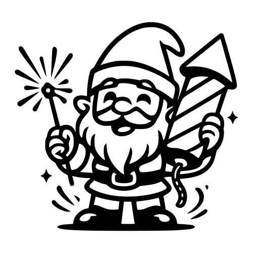 Santa Fireworks Gnome - Digital File - XCS Friendly Digital My Custom Designs PDF
