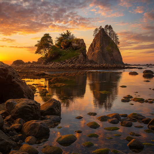Quillayute Needles National Wildlife Refuge - Olympic National Park - Washington United States - Rendered - Digital File Digital My Custom Designs PDF