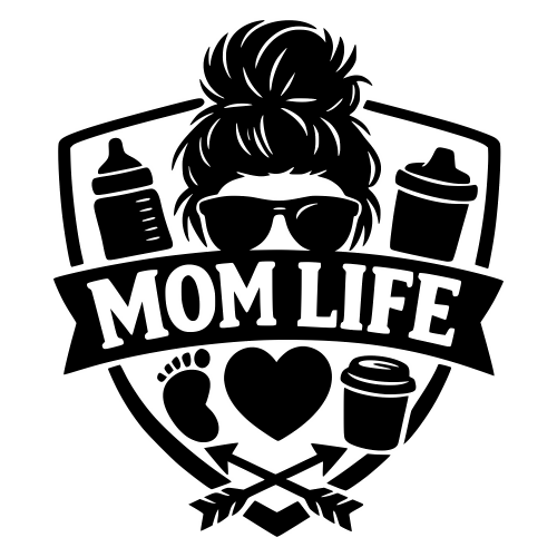 Mom Life Badge - Vector Graphics - Digital File Digital My Custom Designs PDF