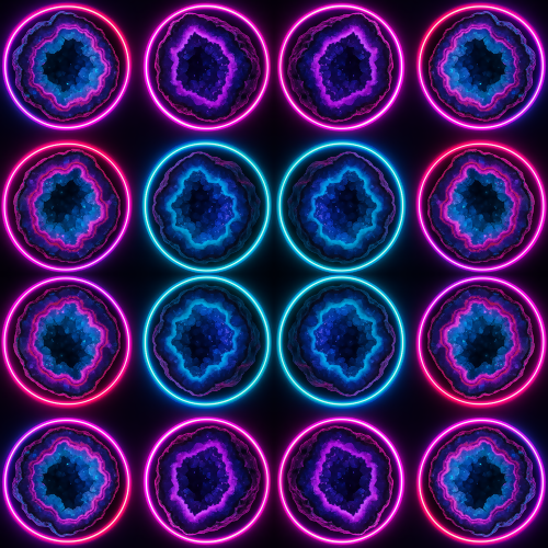 Nature and Landscape - Geode Crystal Slices In Neon Rings - Pattern - Digital File Digital My Custom Designs PDF
