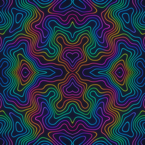 Futuristic and Sci-Fi - Iridescent Neon Topographic Map Lines - Pattern - Digital File Digital My Custom Designs PDF