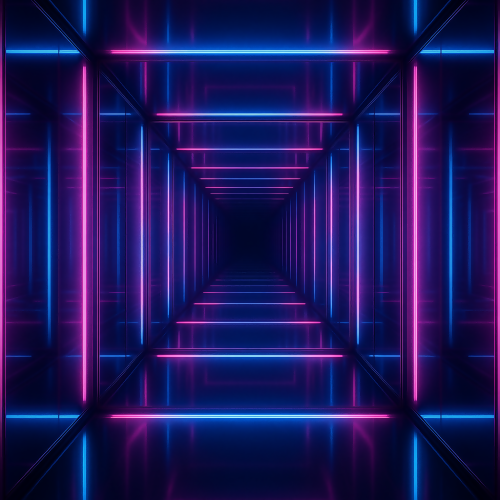 Geometric and Abstract - Infinite Mirror Tunnels With Neon Echoes - Pattern - Digital File Digital My Custom Designs PDF