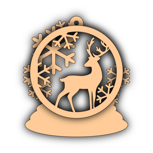 Christmas Deer Snowflake - Ornament - Digital File Digital My Custom Designs SVG