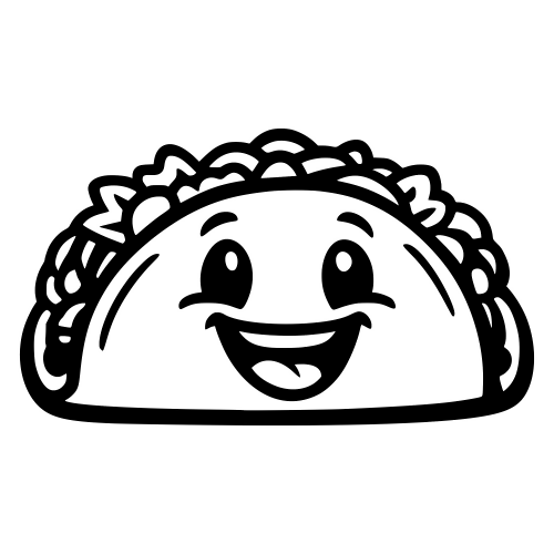 Cartoon Taco Smiling - Digital File - XCS Friendly Digital My Custom Designs PDF