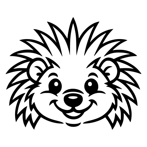 Cartoon Porcupine Smiling Face - Digital File - XCS Friendly Digital My Custom Designs PDF