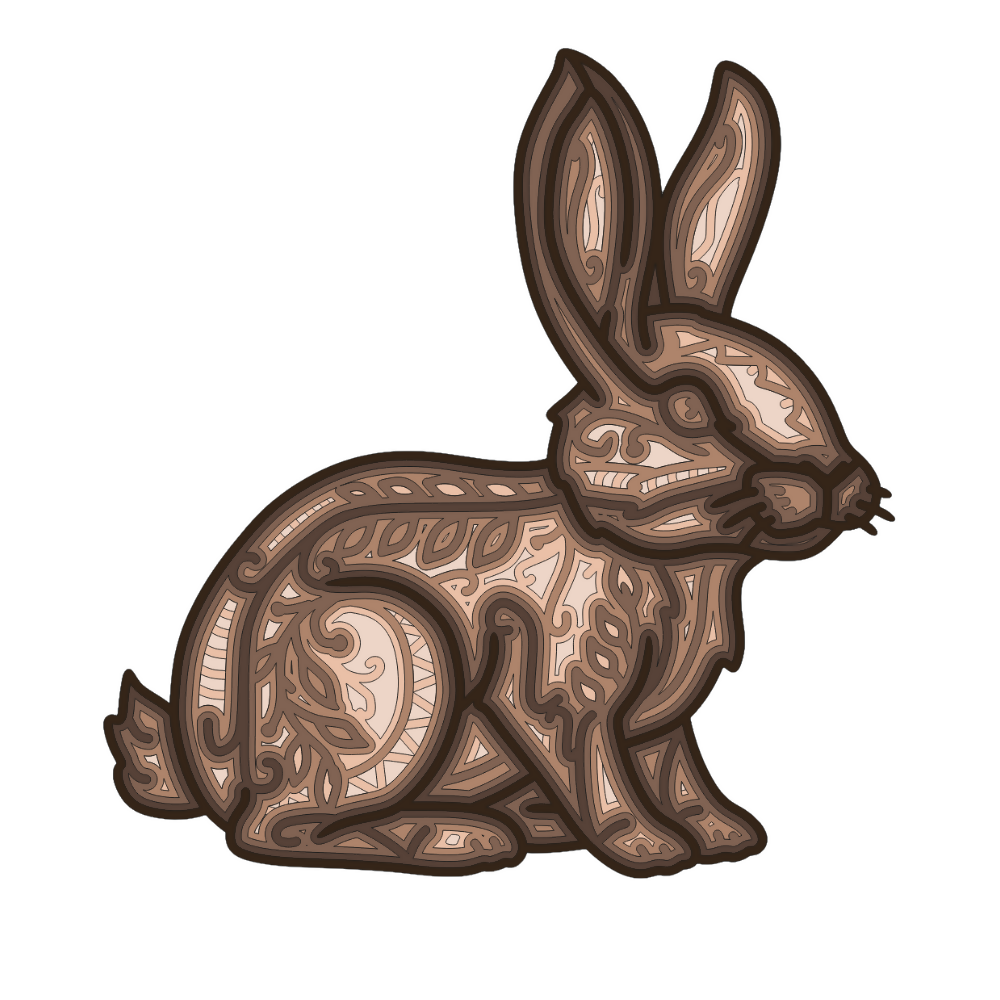 Rabbit - Layered Line Design - Digital File Digital My Custom Designs ZIP File